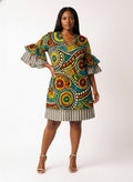 'Taji' Stacked Ruffle Sleeve Dress