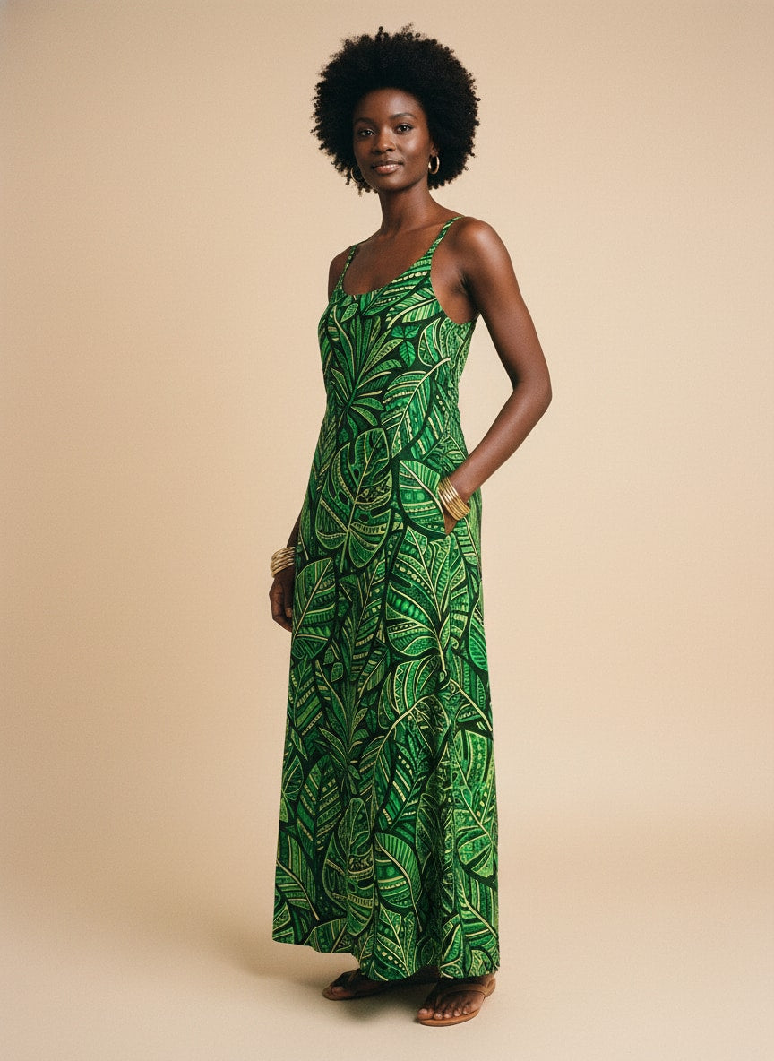 'Asili' Emerald Maxi Dress