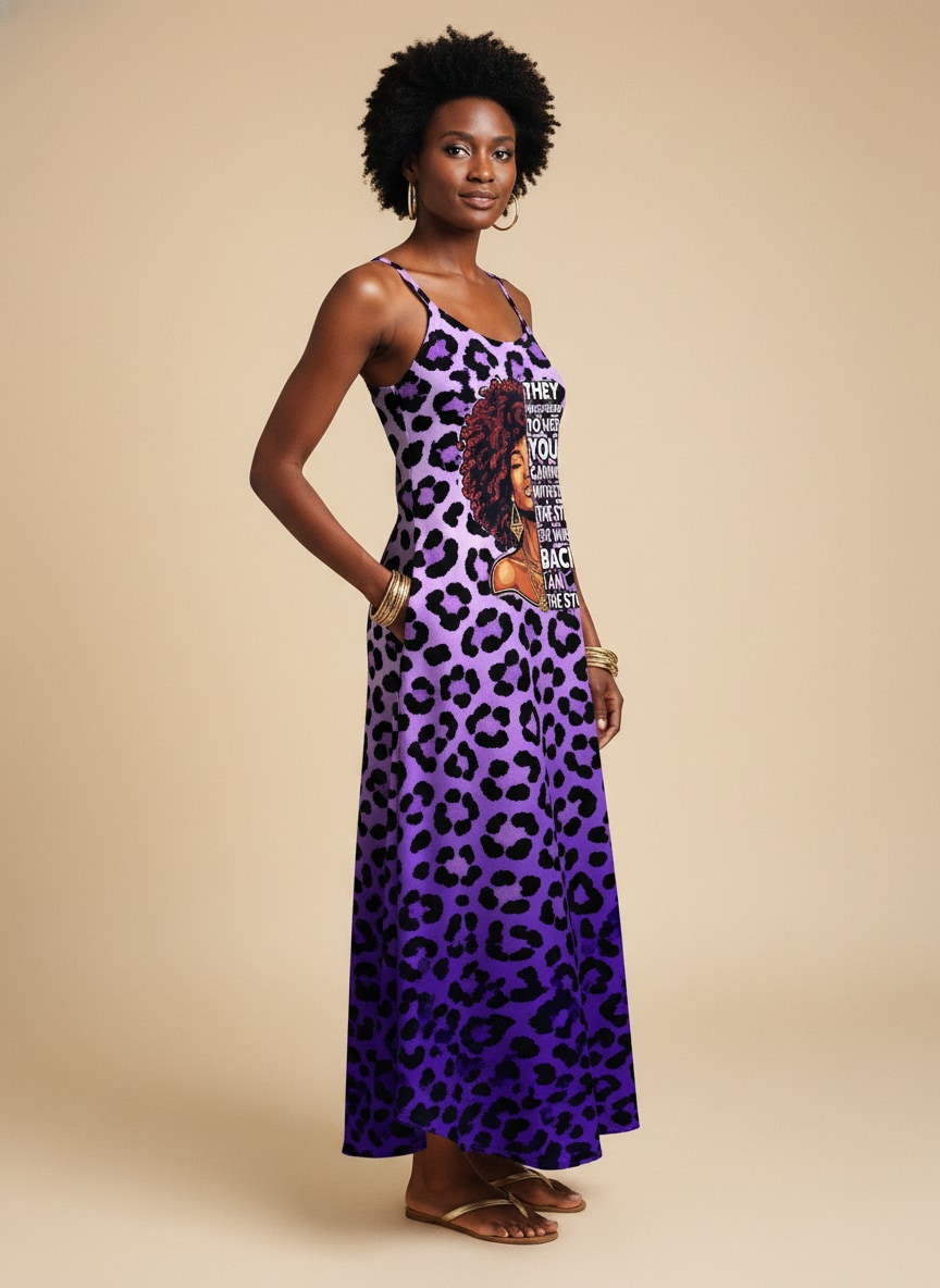 'Unstoppable' Amethyst Leopard Maxi Dress