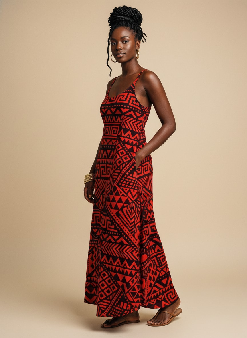 'Shaka' Burgundy Maxi Dress