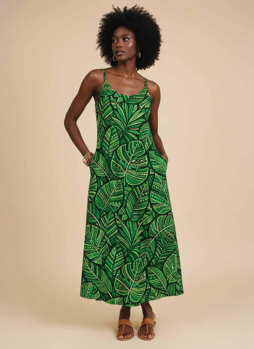 'Asili' Emerald Maxi Dress