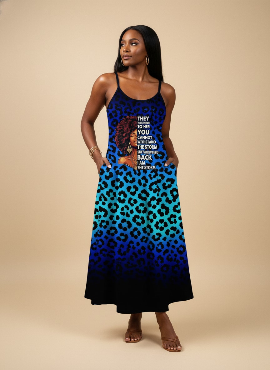 'Unstoppable' Sapphire Leopard Maxi Dress
