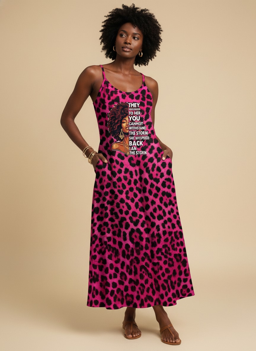 'Unstoppable' Pink Leopard Maxi Dress