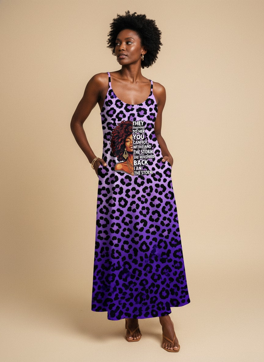 'Unstoppable' Amethyst Leopard Maxi Dress