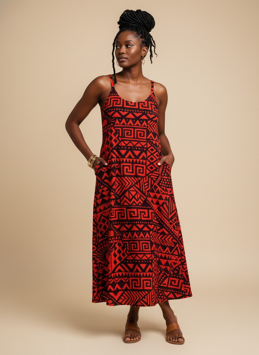 'Shaka' Burgundy Maxi Dress