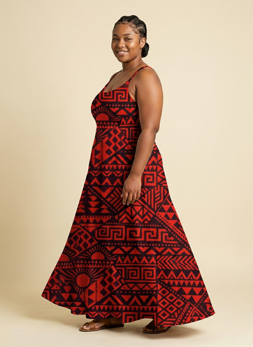 'Shaka' Burgundy Maxi Dress