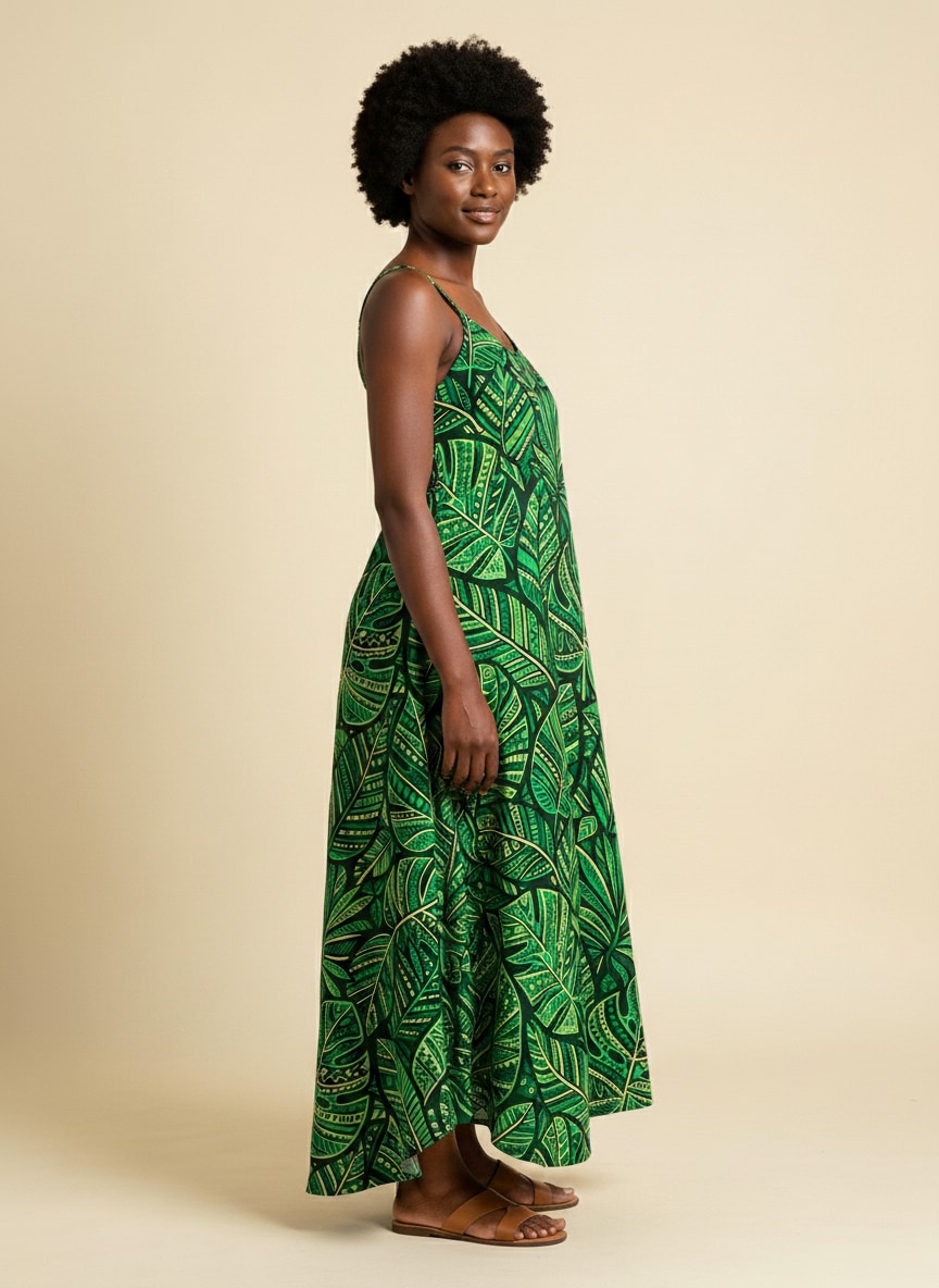 'Asili' Emerald Maxi Dress