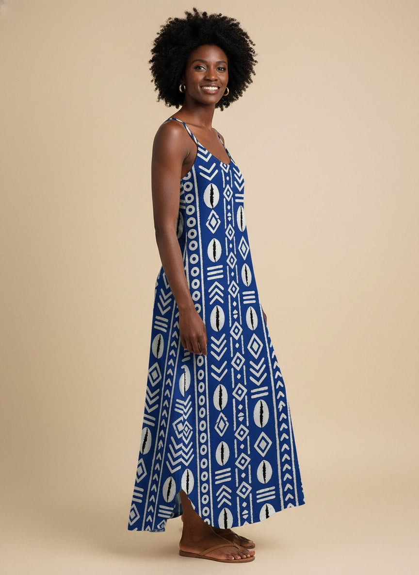 'Oshun' Royal Blue Maxi Dress