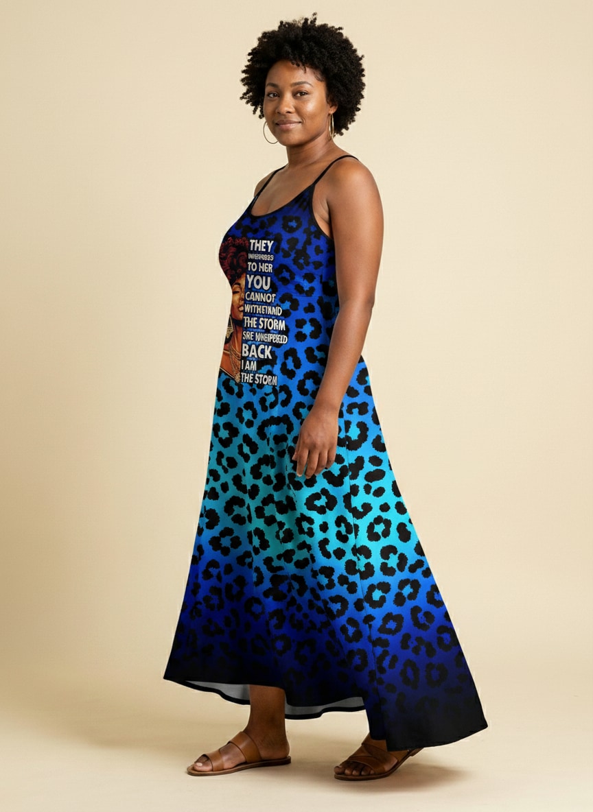 'Unstoppable' Sapphire Leopard Maxi Dress