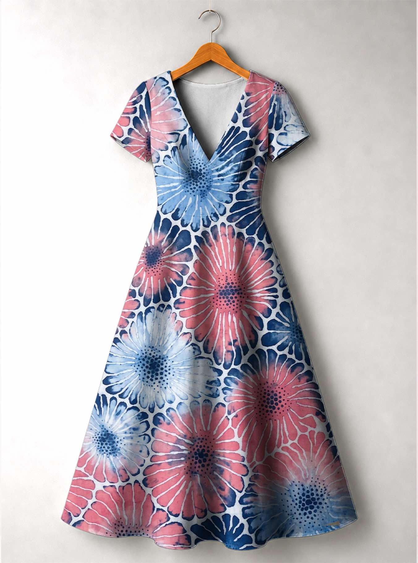 'Samawati' Short Sleeve Maxi Dress