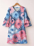 'Samawati' Stacked Ruffle Sleeve Dress