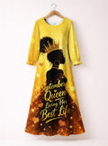 'September Best Life' Long Sleeve Maxi Dress