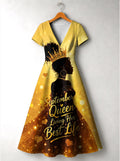 'September Best Life' Short Sleeve Maxi Dress