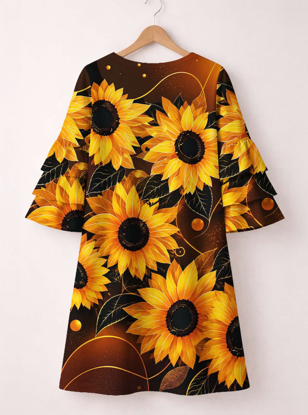 'September Born Queen' Stacked Ruffle Sleeve Dress
