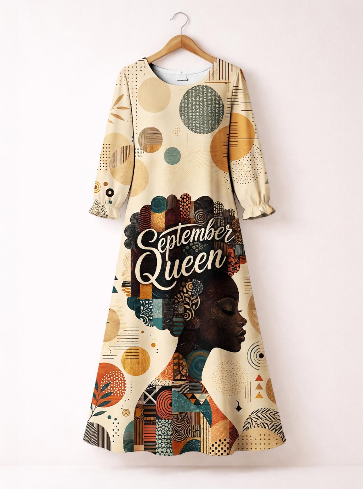 'September Queen' Long Sleeve Maxi Dress