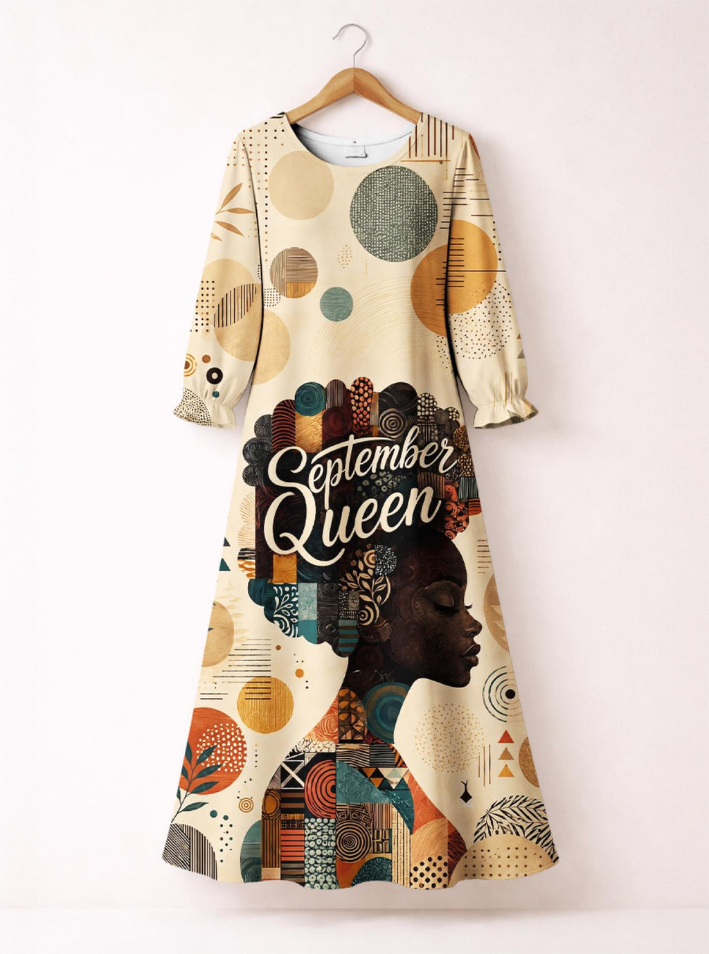 'September Queen' Long Sleeve Maxi Dress