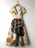 'September Queen' Short Sleeve Maxi Dress