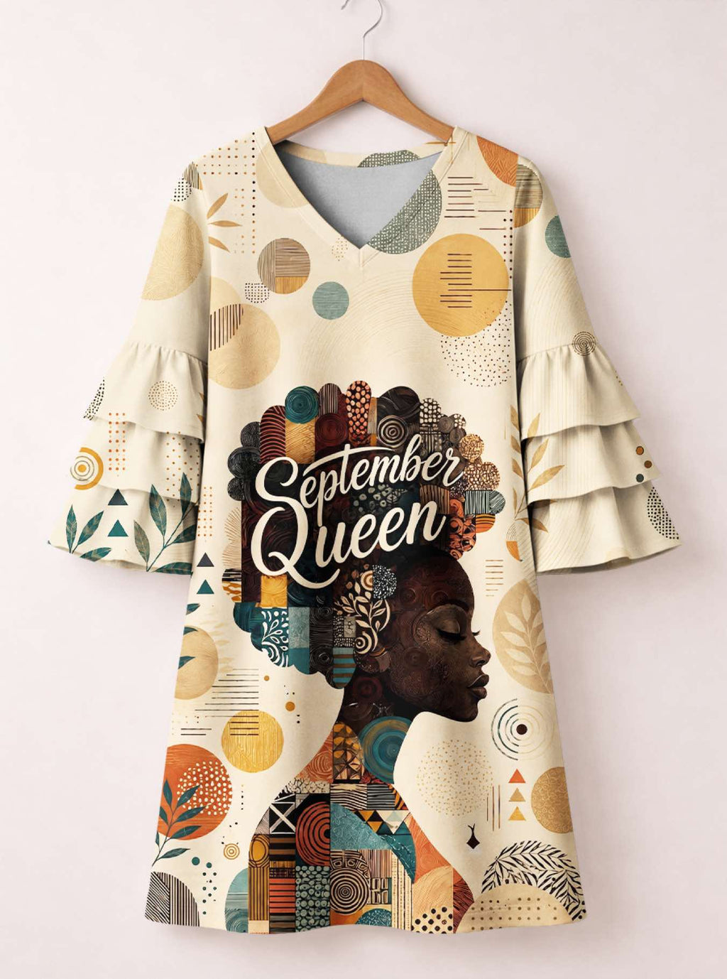 'September Queen' Stacked Ruffle Sleeve Dress