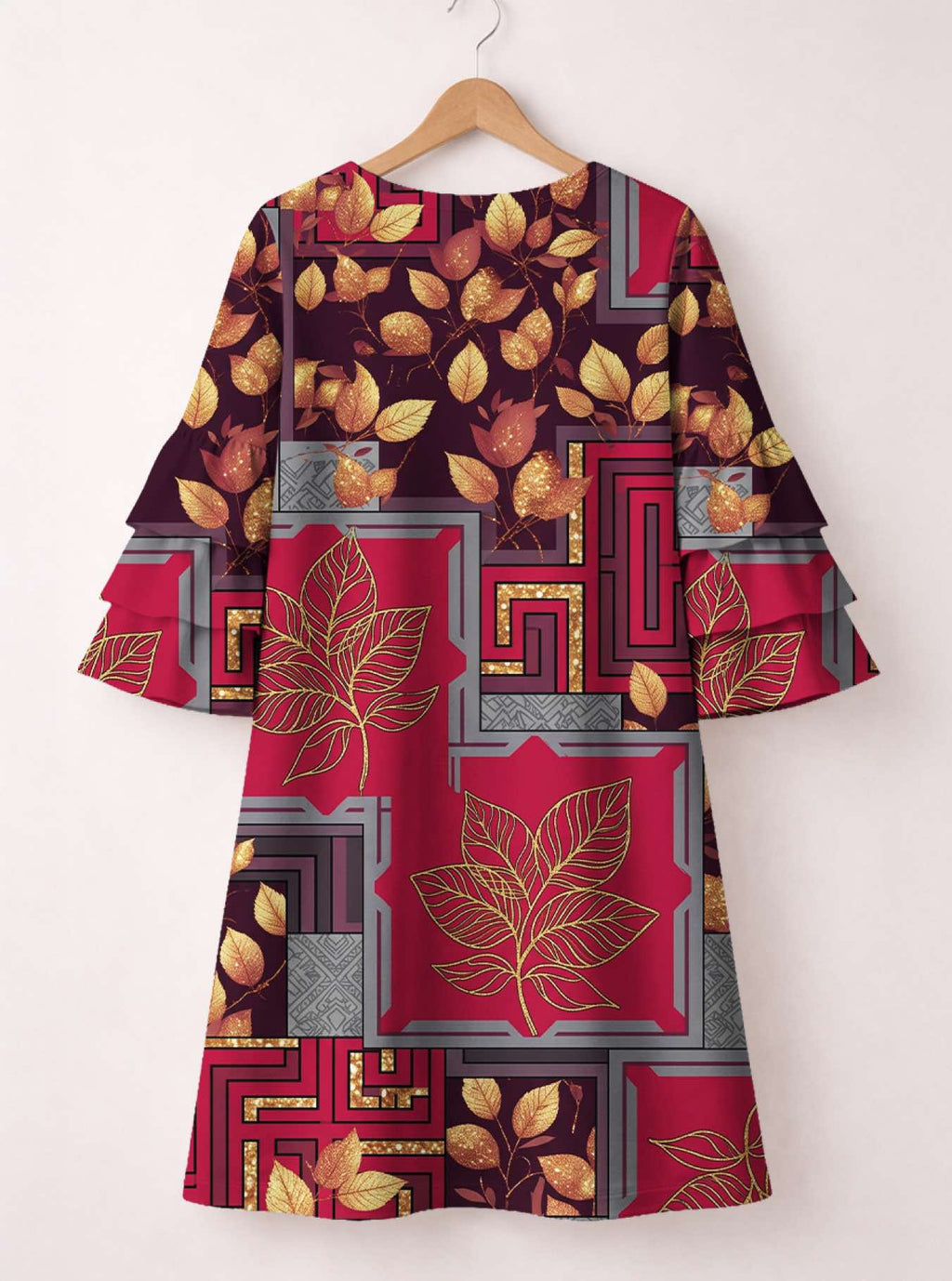 'Vuli' Stacked Ruffle Sleeve Dress