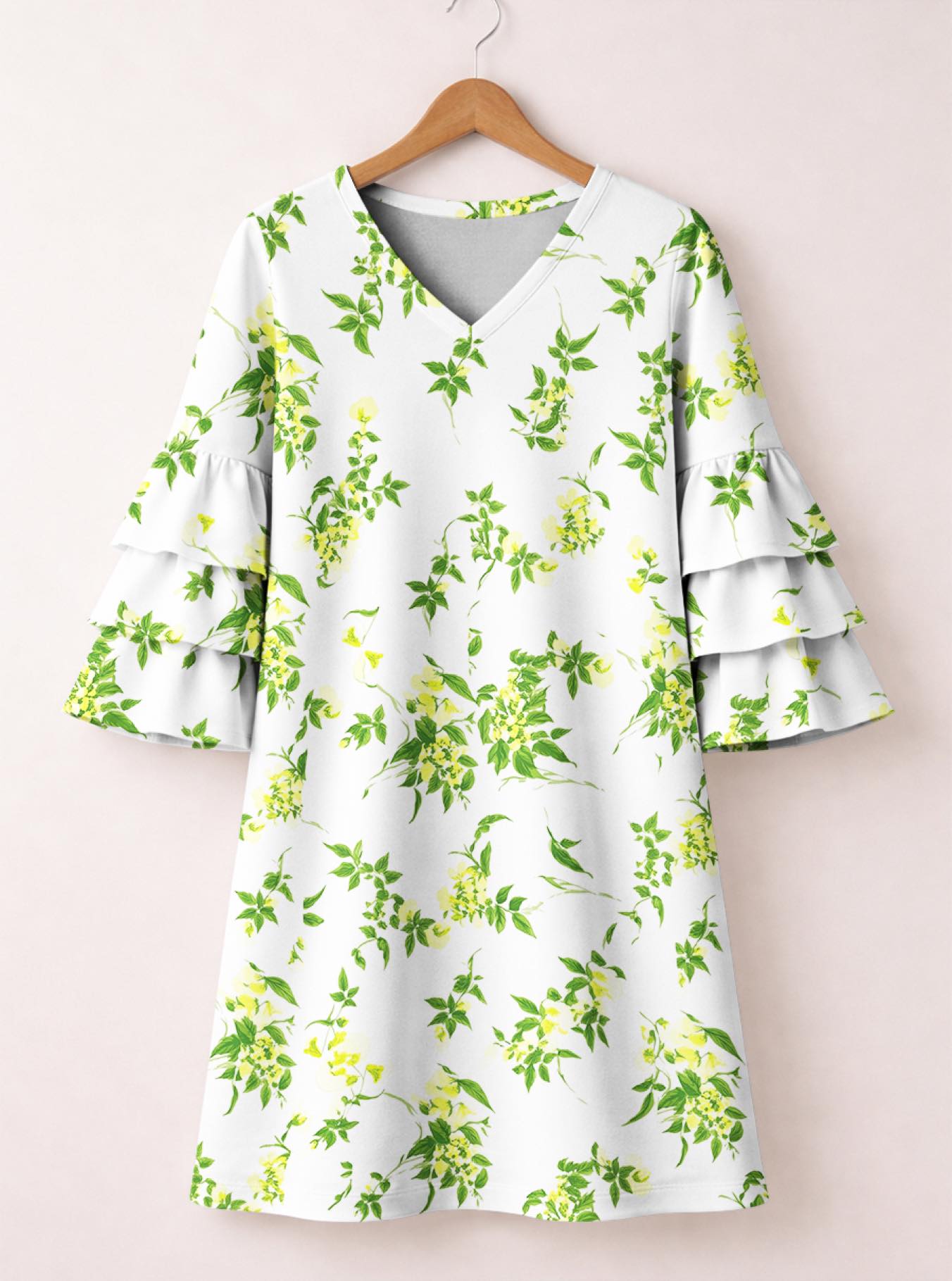 'Yasmini' Stacked Ruffle Sleeve Dress
